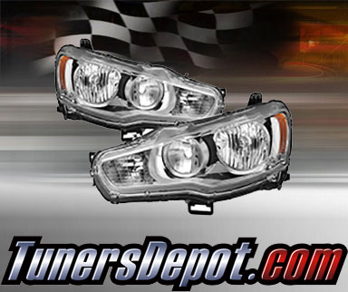 TD® Crystal Headlights (Chrome) - 08-15 Mitsubishi Lancer