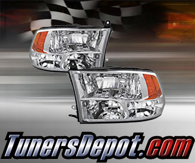 TD® Crystal Headlights (Chrome) - 09-17 Dodge Ram Pickup 1500 (w/o Factory Projector Style)