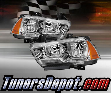 TD® Crystal Headlights (Chrome) - 11-14 Dodge Charger