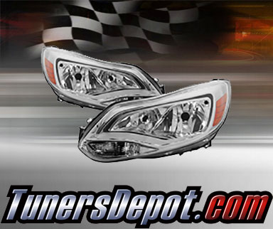 TD® Crystal Headlights (Chrome) - 12-14 Ford Focus