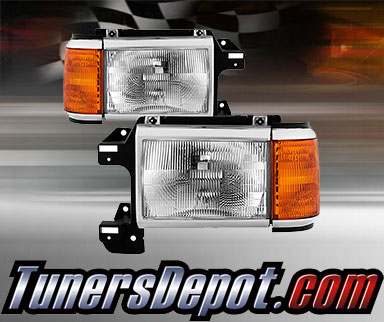 TD® Crystal Headlights (Chrome) - 87-91 Ford F-150 F150