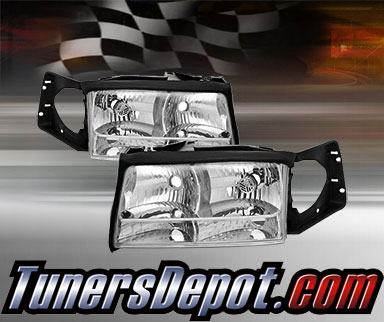 TD® Crystal Headlights (Chrome) - 97-99 Cadillac DeVille
