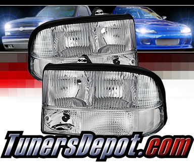 TD® Crystal Headlights (Chrome) - 98-01 Oldsmobile Bravada (with Fog Lights Model Only)