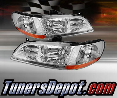 TD® Crystal Headlights (Chrome) - 98-02 Honda Accord