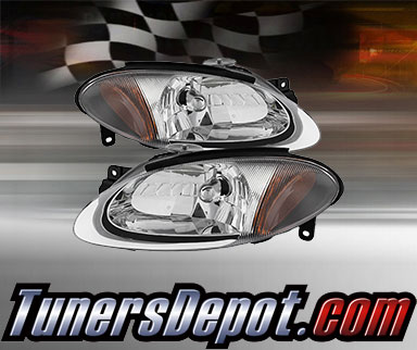 TD® Crystal Headlights (Chrome) - 98-03 Ford Escort ZX2 2dr