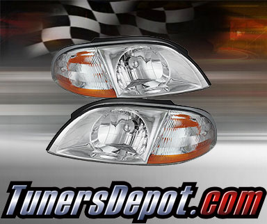 TD® Crystal Headlights (Chrome) - 99-03 Ford Windstar