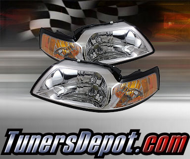 TD® Crystal Headlights (Chrome) - 99-04 Ford Mustang