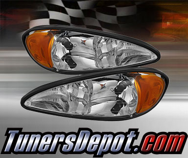 TD® Crystal Headlights (Chrome) - 99-05 Pontiac Grand Am