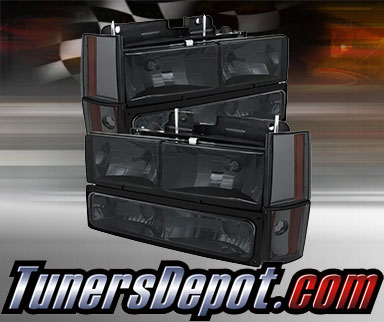 TD® Crystal Headlights + Corner + Bumper Lights Set (Smoke) - 88-93 Chevy Pickup Full Size