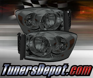 TD® Crystal Headlights (Smoke) - 06-08 Dodge Ram Pickup 1500