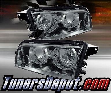 TD® Crystal Headlights (Smoke) - 06-10 Dodge Charger