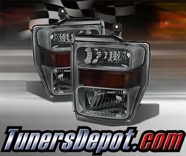 TD® Crystal Headlights (Smoke) - 08-10 Ford F-250 F250 Super Duty