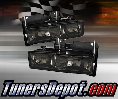 TD® Crystal Headlights (Smoke) - 88-99 Chevy Pickup Full Size