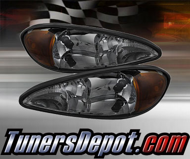 TD® Crystal Headlights (Smoke) - 99-05 Pontiac Grand Am