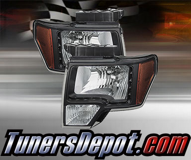 TD® DRL LED Crystal Headlights (Black) - 09-14 Ford F-150 F150