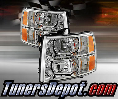 TD® DRL LED Crystal Headlights (Chrome) - 07-14 Chevy Silverado 2500HD/3500HD