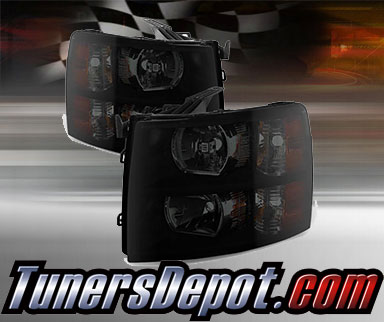 TD® DRL LED Crystal Headlights (Smoke) - 07-13 Chevy Silverado 1500