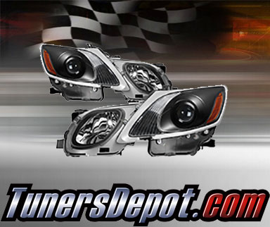 TD® DRL LED Halo Projector Headlights (Black) - 06-07 Lexus GS430 (w/ HID Only)