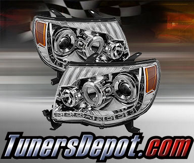 TD® DRL LED Halo Projector Headlights (Chrome) - 05-11 Toyota Tacoma