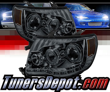 TD® DRL LED Halo Projector Headlights (Smoke) - 05-11 Toyota Tacoma