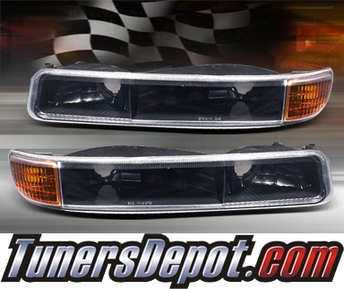 TD® Front Bumper Signal Lights (JDM Black) - 00-06 GMC Yukon (exc. Denali) w/ Amber Reflector