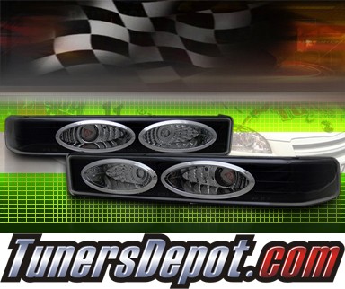 TD® Front Bumper Signal Lights (JDM Black) - 98-04 Chevy S10 S-10 Blazer