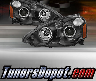 TD® Halo Projector Headlights (Black) - 02-04 Acura RSX RS-X