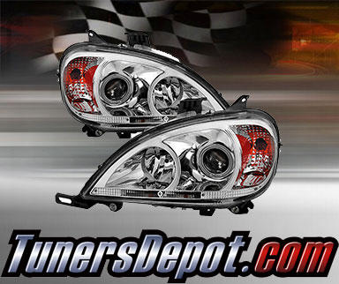TD® Halo Projector Headlights (Chrome) - 99-01 Mercedes Benz ML430 W163