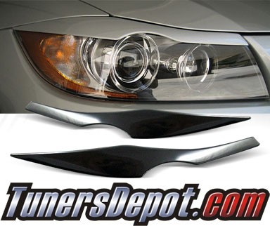 TD® Headlight Eye Lid Headlight Covers (Black) - 06-08 BMW 323i 4dr E90 (Eyelids/Eyebrows)
