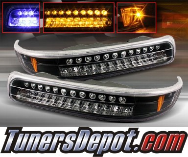 TD® LED Front Bumper Signal Lights (JDM Black) - 99-02 Chevy Silverado