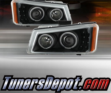 TD® LED Halo Projector Headlights (Black) - 03-07 Silverado 1500HD (Exc. Body Cladding)