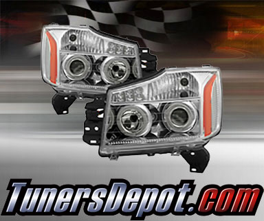 TD® LED Halo Projector Headlights (Chrome) - 04-15 Nissan Titan