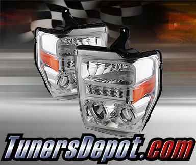 TD® LED Halo Projector Headlights (Chrome) - 08-10 Ford F-350 F350 Super Duty