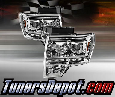 TD® LED Halo Projector Headlights (Chrome) - 09-14 Ford F-150 F150