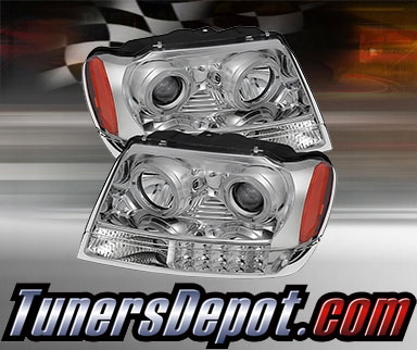 TD® LED Halo Projector Headlights (Chrome) - 99-04 Jeep Grand Cherokee