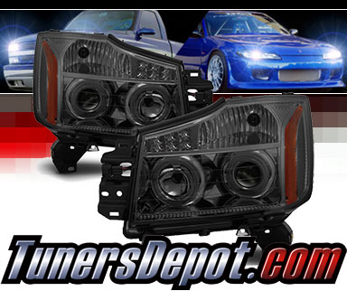 TD® LED Halo Projector Headlights (Smoke) - 04-07 Nissan Armada