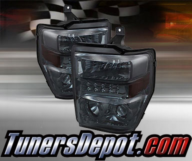TD® LED Halo Projector Headlights (Smoke) - 08-10 Ford F-250 F250 Super Duty