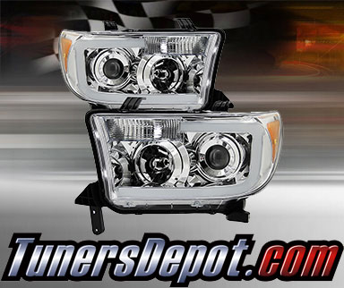 TD® Light Bar DRL LED Projector Headlights (Chrome) - 07-13 Toyota Tundra