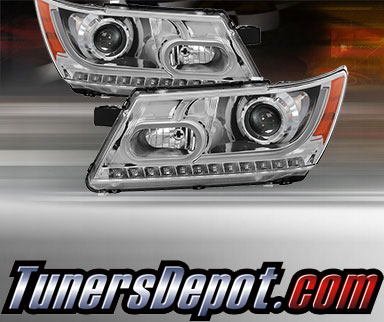 TD® Light Bar DRL LED Projector Headlights (Chrome) - 09-14 Dodge Journey
