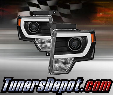 TD® Light Bar DRL Projector Headlights (Black) - 09-14 Ford F-150 F150