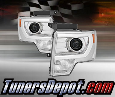 TD® Light Bar DRL Projector Headlights (Chrome) - 09-14 Ford F-150 F150