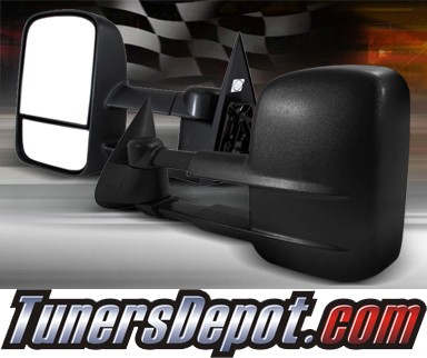 TD® Manual Extending Towing Side View Mirrors (Black) - 99-02 Chevy Silverado Truck