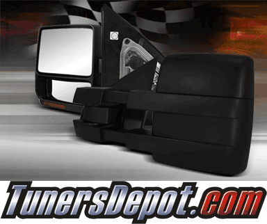 TD® Power Extending Towing Side View Mirrors (Black) - 04-13 Ford F150 F-150 (With LED Signal Lights)