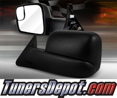 TD® Power Extending Towing Side View Mirrors (Black) - 94-97 Dodge Ram Pickup