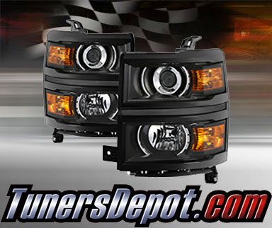 TD® Projector Headlights (Black) - 14-15 Chevy Silverado 1500 (w/o HD Model)