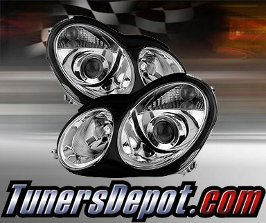 TD® Projector Headlights (Chrome) - 01-04 Mercedes Benz C240 4dr W203
