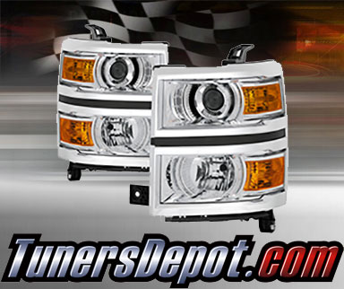 TD® Projector Headlights (Chrome) - 14-15 Chevy Silverado 1500 (w/o HD Model)