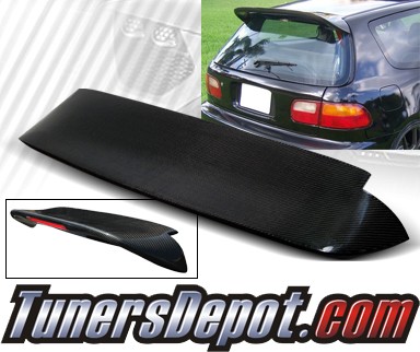 TD Rear Roof Spoiler Wing (Carbon) - 92-95 Honda Civic 3dr 