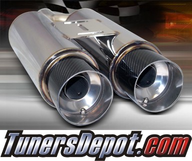 TD® Universal Muffler - Dual Canister Carbon Fiber Tip