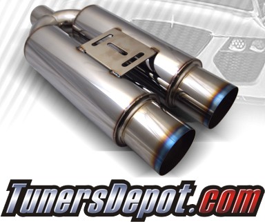 TD® Universal Muffler - Dual Canister Color Tip w/ Silencers